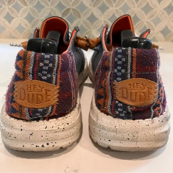 Hey Dude Shoes Wendy Funk Baja Navy Blue Denim Loafer Women's Size 7 - Picture 4 of 9